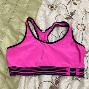 Under Armour Pink and Black Racerback Sports Bra